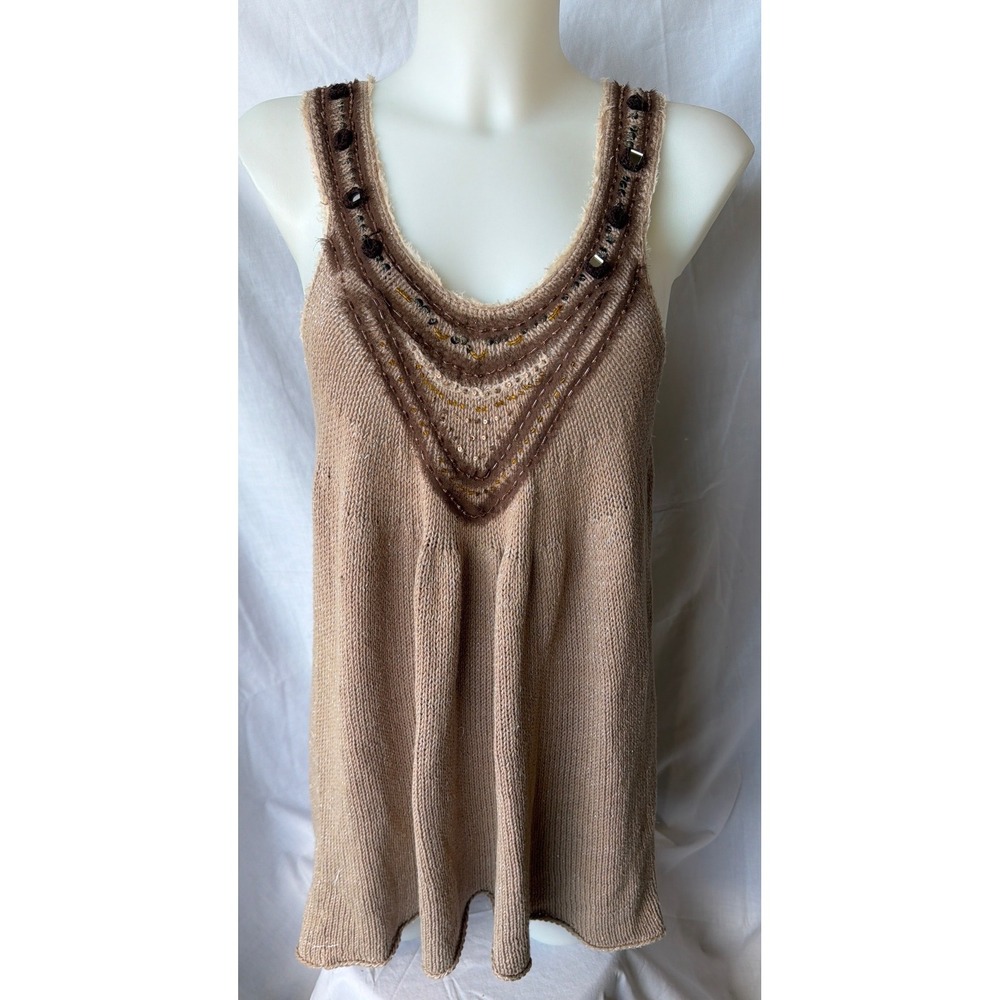 Free People Knit Tunic Mini Dress Festival Fairycore Ethereal Boho Medium